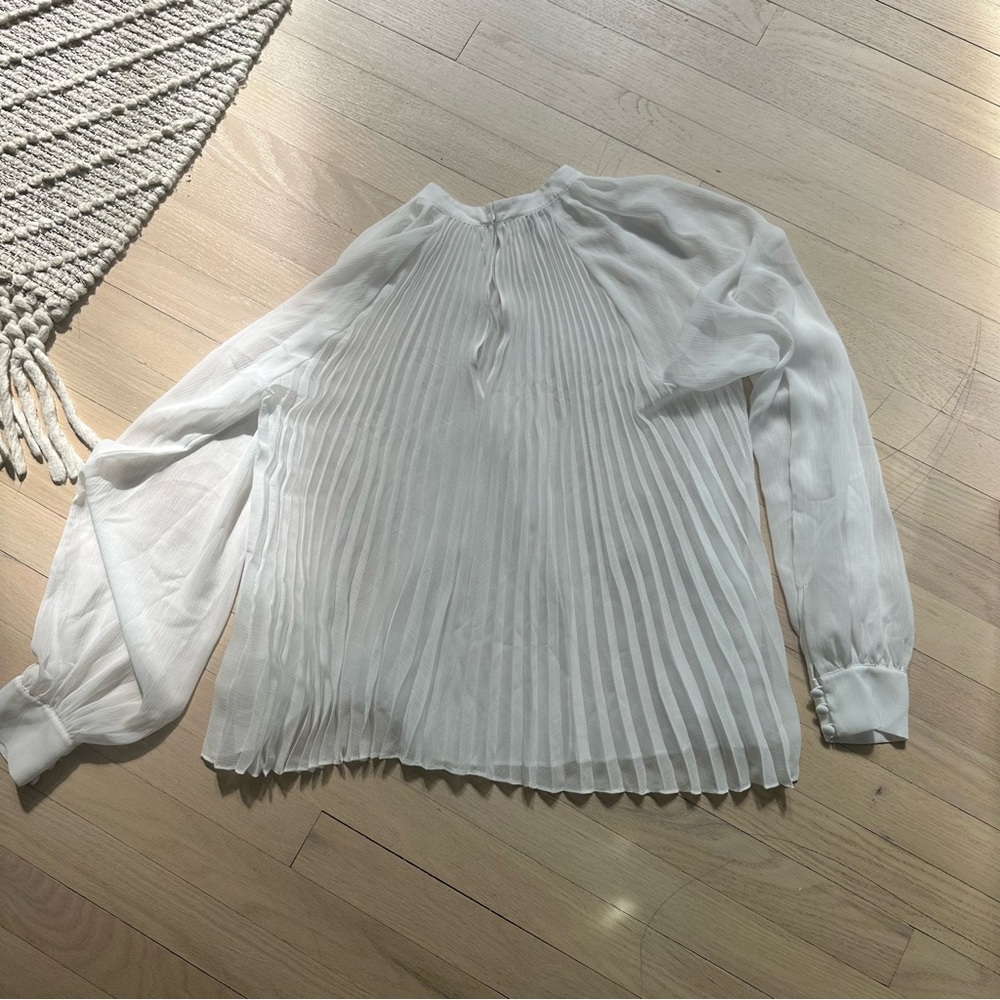 Ted Baker White Pleated Bib Collar Blouse - Picture 8 of 8